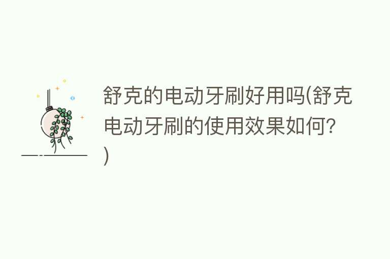 舒克的电动牙刷好用吗(舒克电动牙刷的使用效果如何？)