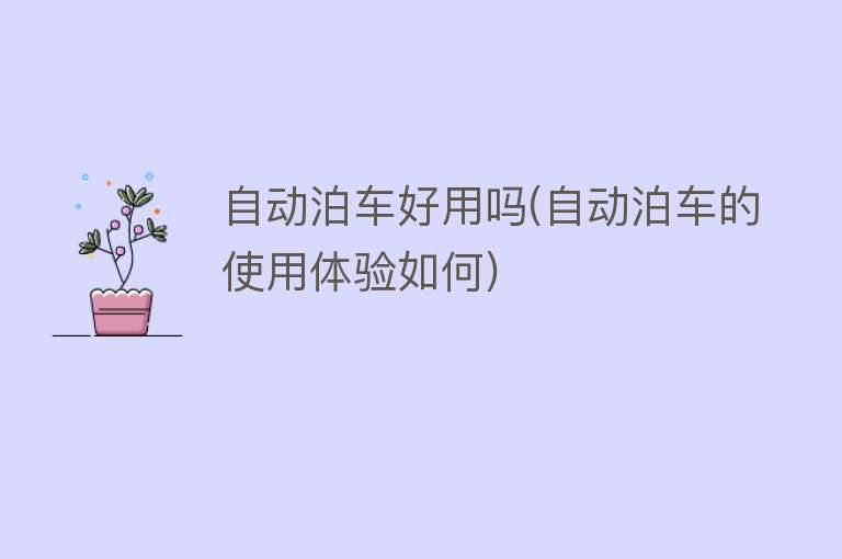 自动泊车好用吗(自动泊车的使用体验如何) 自动泊车好用吗(自动泊车的使用体验如何)