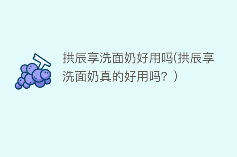 拱辰享洗面奶好用吗(拱辰享洗面奶真的好用吗？)