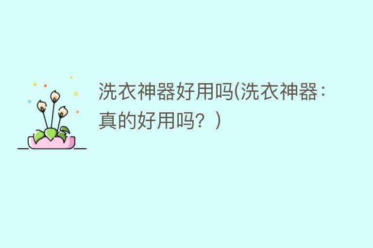 洗衣神器好用吗(洗衣神器：真的好用吗？)