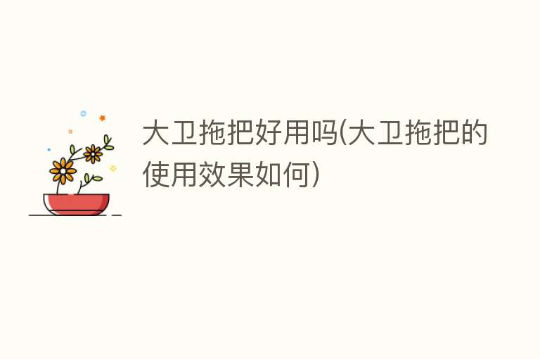 大卫拖把好用吗(大卫拖把的使用效果如何) 大卫拖把好用吗(大卫拖把的使用效果如何)