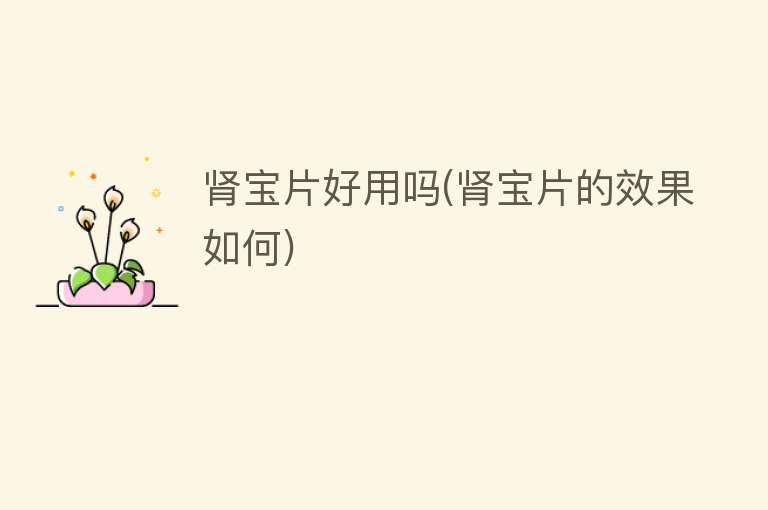 肾宝片好用吗(肾宝片的效果如何) 肾宝片好用吗(肾宝片的效果如何)