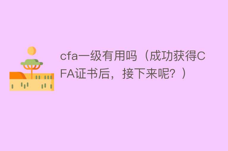 cfa一级有用吗（成功获得CFA证书后，接下来呢？）