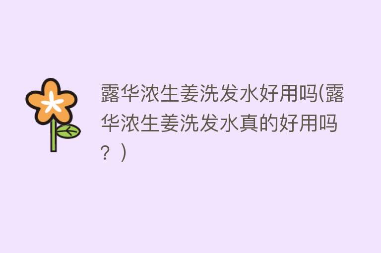 露华浓生姜洗发水好用吗(露华浓生姜洗发水真的好用吗?) 露华浓生姜洗发水好用吗(露华浓生姜洗发水真的好用吗?)