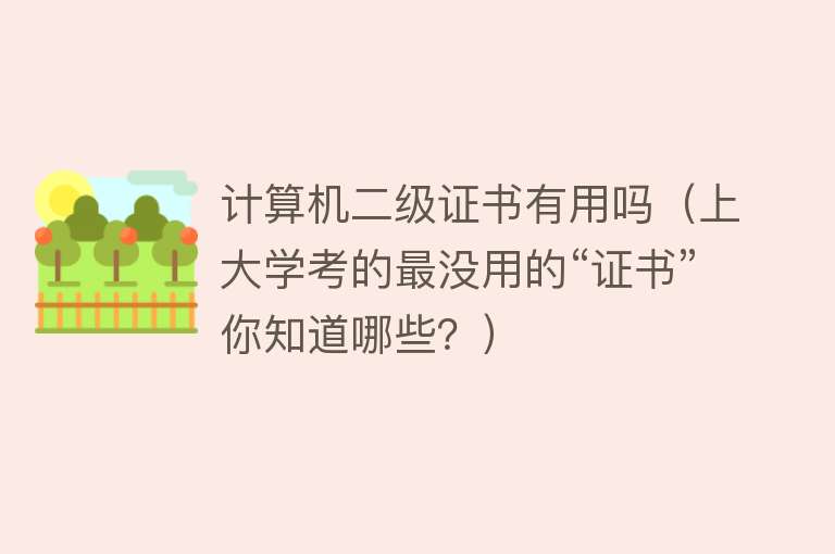 计算机二级证书有用吗(上大学考的最没用的“证书”你知道哪些?) 计算机二级证书有用吗(上大学考的最没用的“证书”你知道哪些?)
