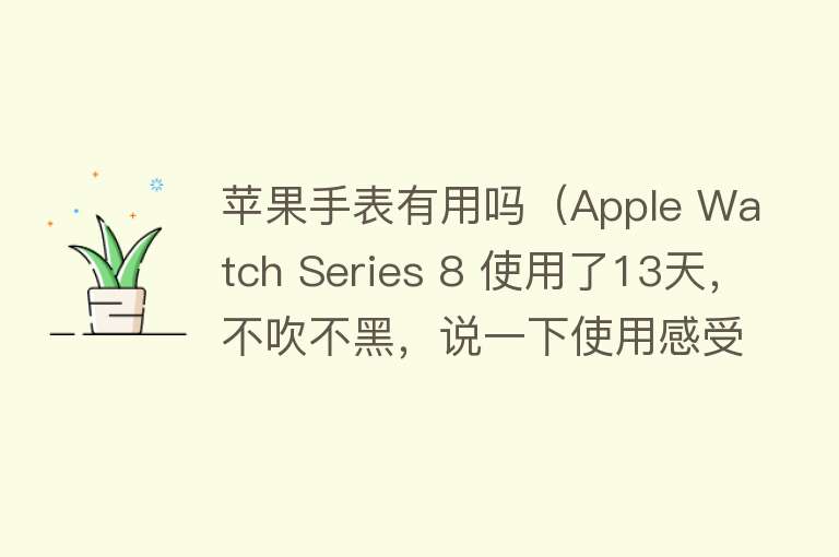 苹果手表有用吗（Apple Watch Series 8 使用了13天，不吹不黑，说一下使用感受）