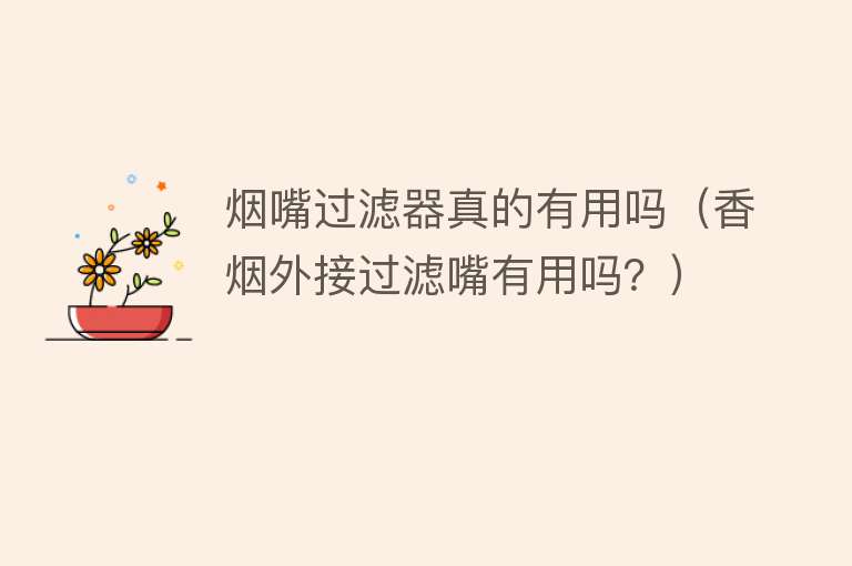 烟嘴过滤器真的有用吗（香烟外接过滤嘴有用吗？）