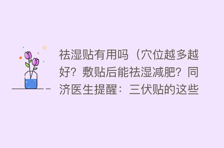 祛湿贴有用吗(穴位越多越好?敷贴后能祛湿减肥?同济医生提醒:三伏贴的这些误区要当心) 祛湿贴有用吗(穴位越多越好?敷贴后能祛湿减肥?同济医生提醒:三伏贴的这些误区要当心)