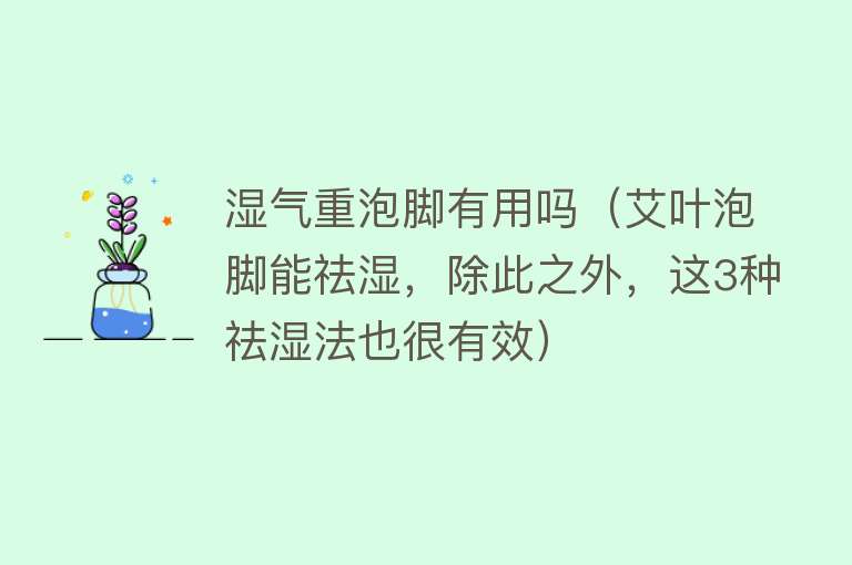 湿气重泡脚有用吗(艾叶泡脚能祛湿,除此之外,这3种祛湿法也很有效) 湿气重泡脚有用吗(艾叶泡脚能祛湿,除此之外,这3种祛湿法也很有效)