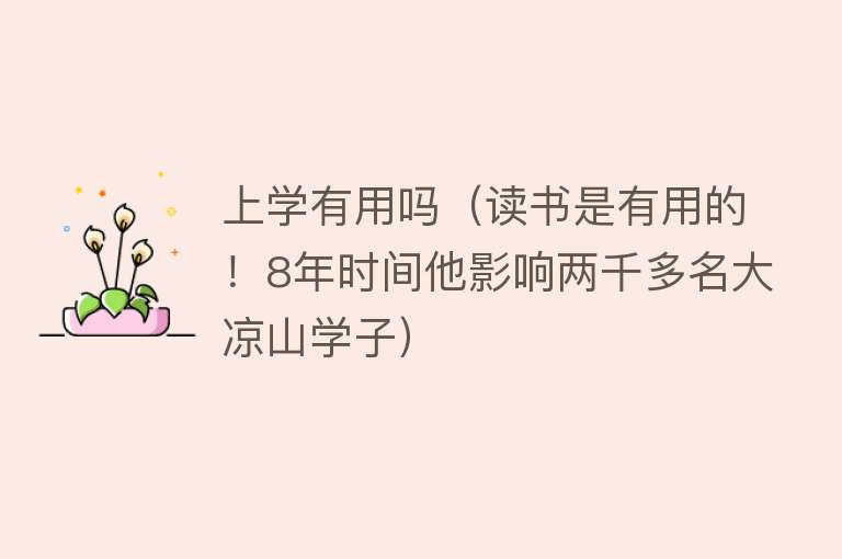 上学有用吗(读书是有用的!8年时间他影响两千多名大凉山学子) 上学有用吗(读书是有用的!8年时间他影响两千多名大凉山学子)
