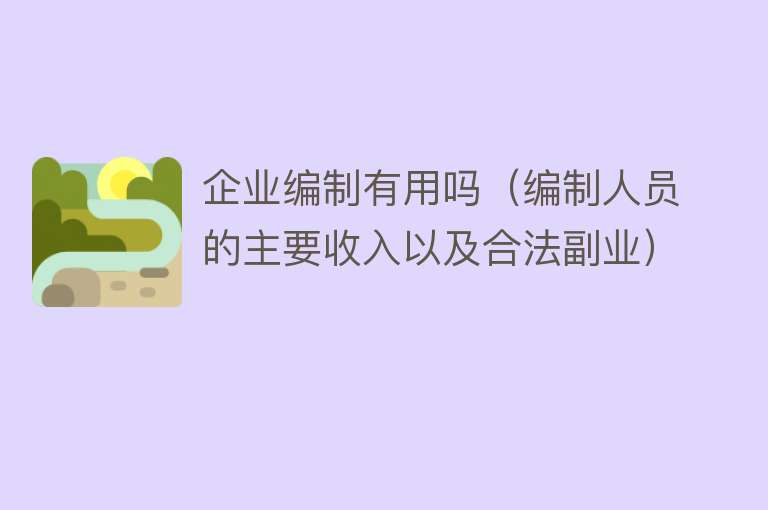 企业编制有用吗（编制人员的主要收入以及合法副业）