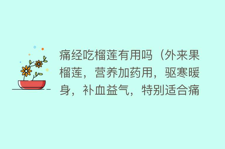 痛经吃榴莲有用吗(外来果榴莲,营养加药用,驱寒暖身,补血益气,特别适合痛经女性) 痛经吃榴莲有用吗(外来果榴莲,营养加药用,驱寒暖身,补血益气,特别适合痛经女性)
