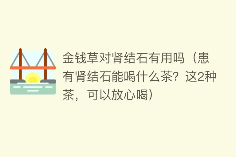 金钱草对肾结石有用吗（患有肾结石能喝什么茶？这2种茶，可以放心喝）