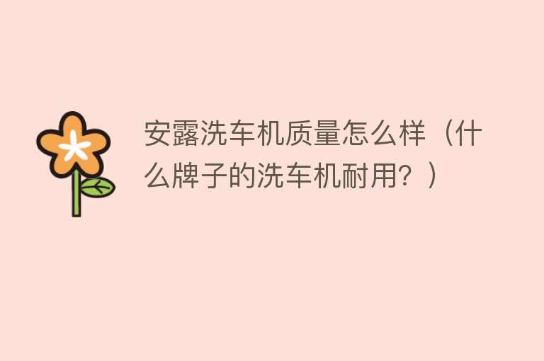 安露洗车机质量怎么样(什么牌子的洗车机耐用?) 安露洗车机质量怎么样(什么牌子的洗车机耐用?)