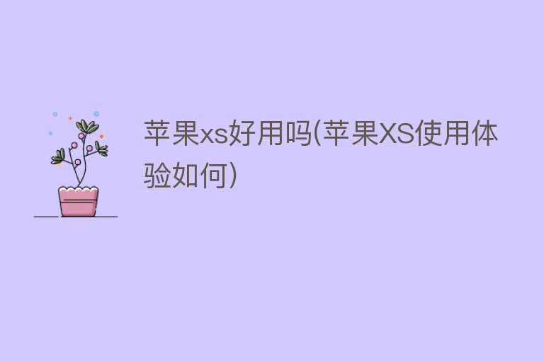 苹果xs好用吗(苹果XS使用体验如何) 苹果xs好用吗(苹果XS使用体验如何)