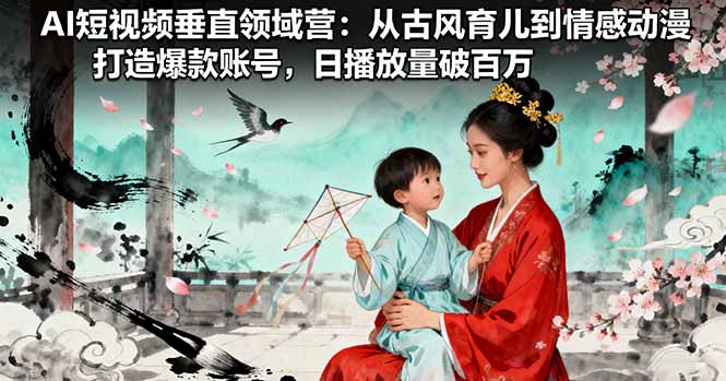 【中创网】AI短视频垂直领域营：从古风育儿到情感动漫，打造爆款账号,日播放量破百万 - 紫橙资源网