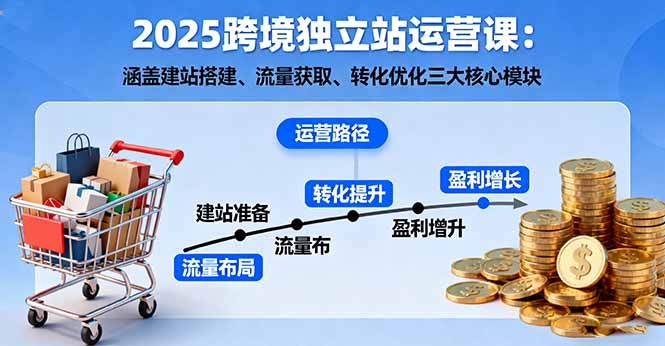【中创网】2025跨境独立站运营课：涵盖建站搭建、流量获取、转化优化三大核心模块 - 紫橙资源网