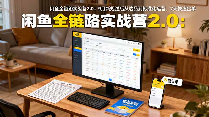 闲鱼全链路实战营2.0：9月新规过后从选品到标准化运营，7天快速出单-紫橙资源网