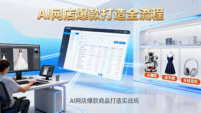 AI网店爆款商品打造实战班：AI技术实现商品图智能处理，快速搭建AI网店-紫橙资源网