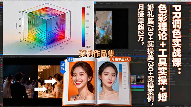 【中创网】PR调色实战课：色彩理论+工具实操+婚礼医美/30+实操案例，月接单超2万 - 紫橙资源网