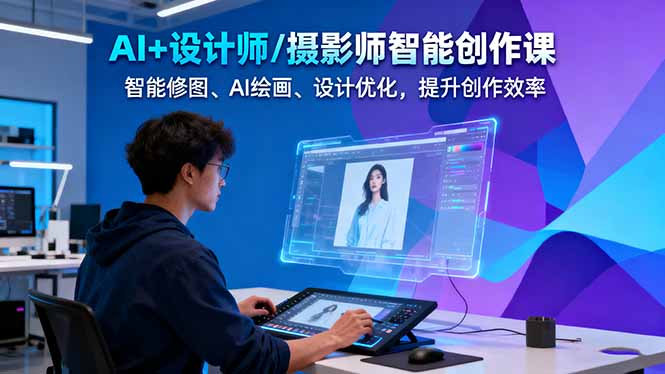 AI+设计师/摄影师智能创作课：智能修图、AI绘画、设计优化，提升创作效率-紫橙资源网