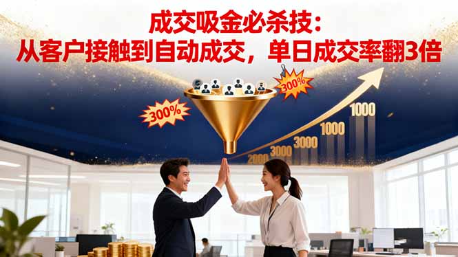 【中创网】吸金成交营销必杀技：从客户接触到自动成交，单日成交率翻3倍 - 紫橙资源网