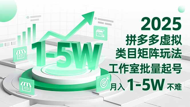 【中创网】2025 拼多多虚拟类目矩阵玩法，工作室批量起号，月入 1-5W 不难 - 紫橙资源网