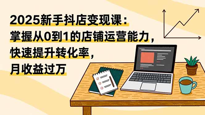 【中创网】2025新手抖店变现课：掌握从0到1的店铺运营能力，快速提升转化率,月收过万 - 紫橙资源网