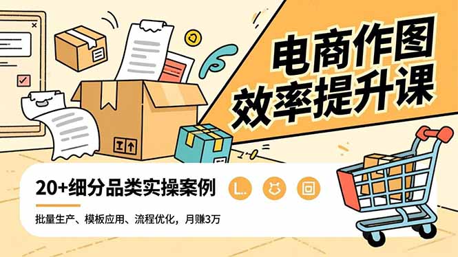 【中创网】电商作图效率提升课，批量生产、模板应用、流程优化，20+细分品类实操案例，月赚3万 - 紫橙资源网