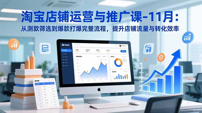 淘宝店铺运营与推广课-11月：从测款筛选到爆款打爆完整流程，提升店铺流量与转化效率-紫橙资源网