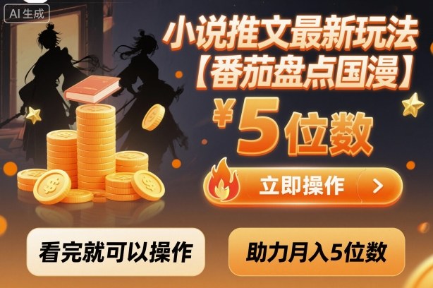 小说推文最新玩法，助力月入5位数【番茄盘点国漫】玩法，看完就可以操作-紫橙资源网