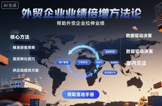 【冒泡网】外贸企业业绩倍增方法论，帮助外贸企业拉伸业绩 - 紫橙资源网