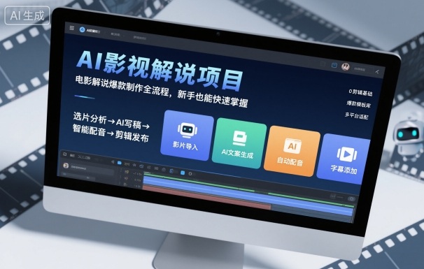 AI影视解说项目，电影解说爆款制作全流程，新手也能快速掌握-紫橙资源网