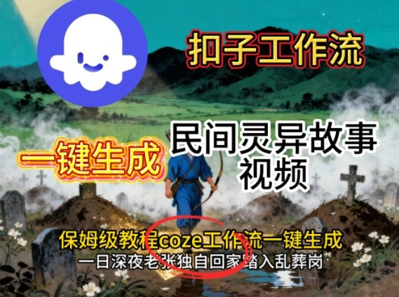 Coze扣子工作流一键生成民间灵异故事视频,保姆级教程搭建教学-紫橙资源网