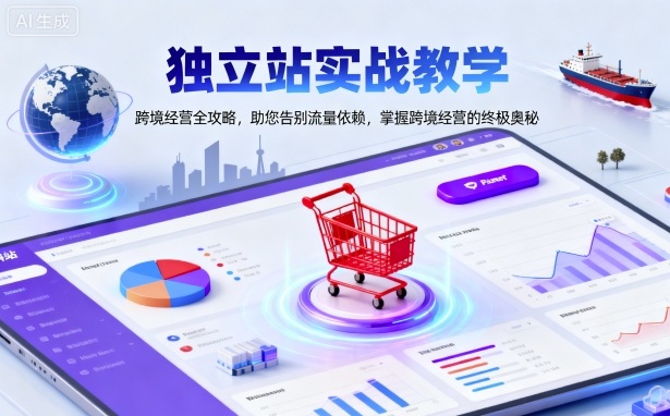 【冒泡网】独立站实战教学，跨境经营全攻略，助您告别流量依赖，掌握跨境经营的终极奥 - 紫橙资源网