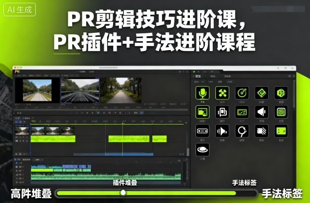 PR剪辑技巧进阶课，PR插件+手法进阶课程-紫橙资源网