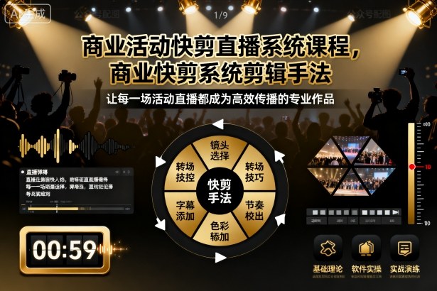 商业活动快剪直播系统课程,商业快剪系统剪辑手法-紫橙资源网