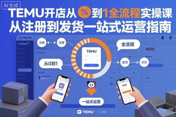 TEMU开店从0到1全流程实操课，从注册到发货一站式运营指南-紫橙资源网