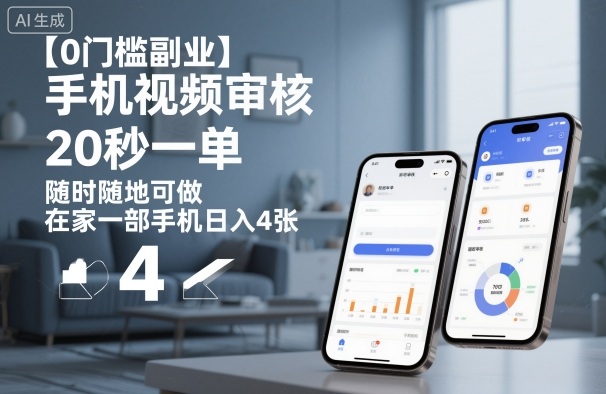 【0门槛副业】手机视频审核,20秒一单,随时随地可做,在家一部手机日入4张-紫橙资源网