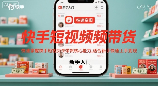 快手短视频带货，快速掌握快手短视频带货核心能力，适合新手快速上手变现-紫橙资源网