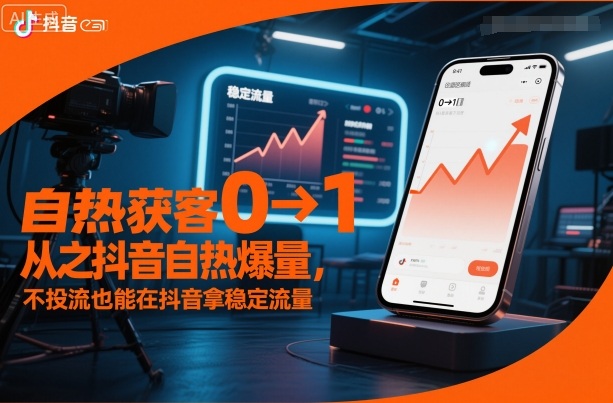 自热获客从0到1之抖音自热爆量，不投流也能在抖音拿稳定流量-紫橙资源网