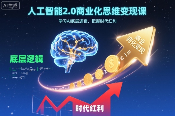 人工智能2.0商业化思维变现课，学习AI底层逻辑，把握时代红利-紫橙资源网