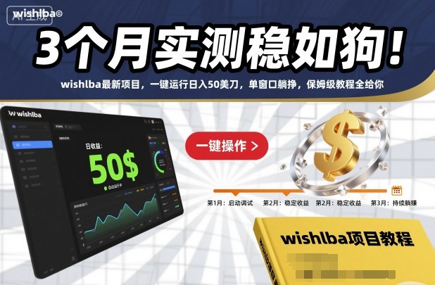 3个月实测稳如狗!wishlba最新项目,一键运行日入50美刀,单窗口躺挣,保姆级教程全给你-紫橙资源网