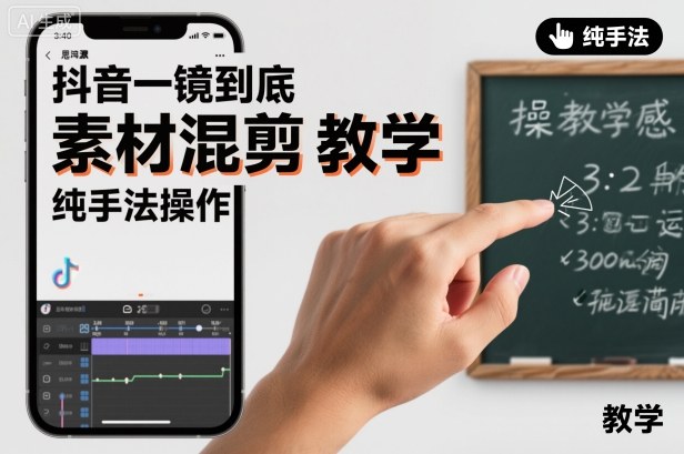 抖音一镜到底素材混剪教学，纯手法操作-紫橙资源网