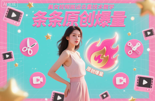 美女视频搬运去重技术教学，条条原创爆量-紫橙资源网