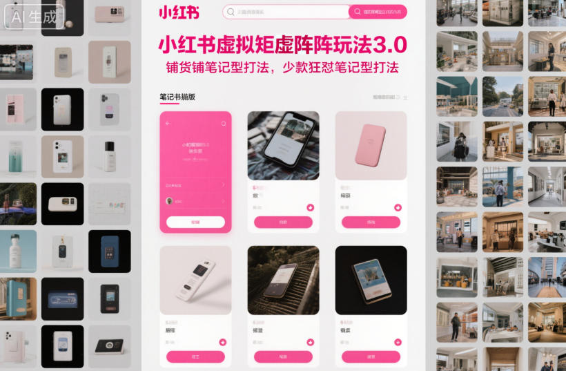 小红书虚拟矩阵玩法3.0,铺货铺笔记型打法,少款狂怼笔记型打法-紫橙资源网