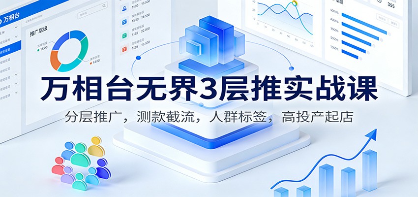 万相台无界3层推实战课：分层推广，测款截流，人群标签，高投产起店-紫橙资源网
