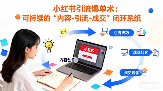 小红书引流爆单术:构建一套低成本 可持续的“内容-引流-成交”闭环系统-紫橙资源网