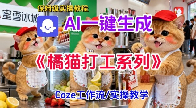 Coze扣子工作流一键生成胖橘猫打工短视频，保姆级实操搭建教学-紫橙资源网