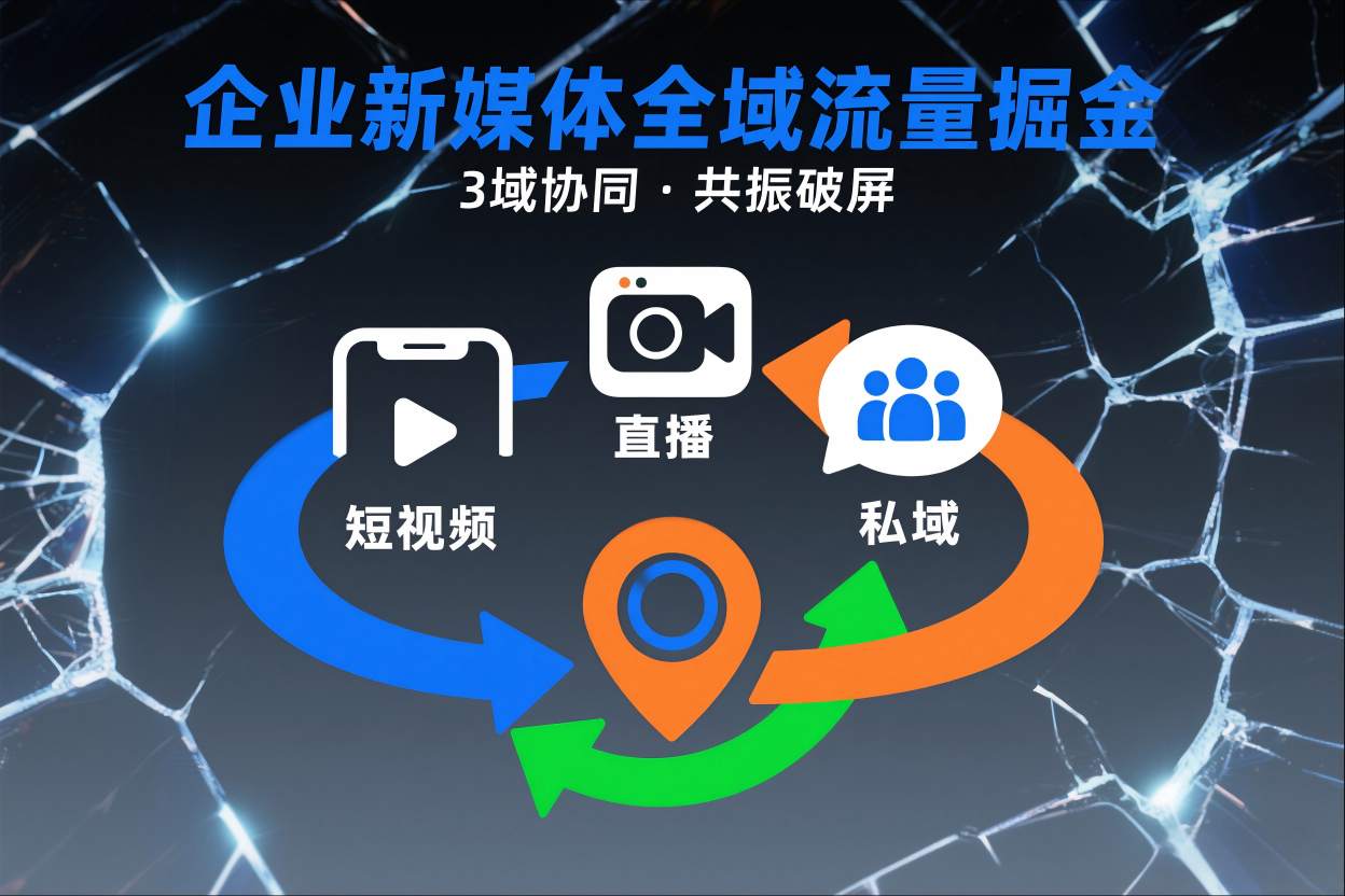 短视频全域商业模式，企业新媒体全域流量掘金，3域协同，共振破屏，短视频-直播-私域-地域-紫橙资源网